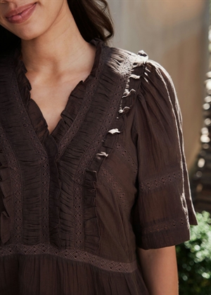 Evienne s voile bluse Dark Brown Neo Noir 